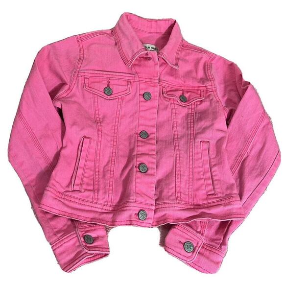 JACKET Old Navy Girls Pink Jean Jacket Size Large - Picture 4 of 15